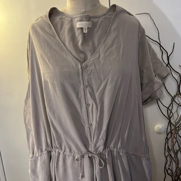 Side Stitch 2X casual short sleeve pants jumper with pockets - Picture 2 of 6